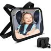 AiQInu Specchietto Retrovisore Bambini, Specchio Auto Neonato Sedile Posteriore, Girevole e Inclinabile a 360 ° Specchietto Retrovisore Auto, Cinghie Elastiche Regolabili per Sedile Posteriore