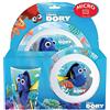 Disney Joy Toy 784450 - Alla Ricerca di Dory Set 3 Pezzi in Plastica per Microonde: Piatto Piano, Fondo e Bicchiere