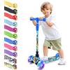 Hurtle Monopattino per bambini piccoli con ruote LED - Micro monopattino per bambini dai 2 ai 5 anni, manubrio regolabile (25 - 28,55 pollici), design leggero a 3 ruote, vassoio antiscivolo