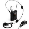 Gemini Sound Pro Audio GMU-HSL100 Plug and Sing Karaoke DJ Bluetooth Wireless UHF Band Cuffie e Microfono Lavalier con Jack Cordless da 1/4
