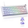 Oniverse Tastiera Gaming magnetica cablata 65% - Interruttori Hall Effect, Rapid Trigger, azionamento regolabile 0,1 mm, anti-ghosting, 8000 Hz, LED, AZERTY, per PC/Mac - Maegnus (Luxion White)