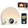 NEEWER NF03 Sunrise Alarm Clock Luce Sveglia Smart, Controllo App AI, Beige | Timer, RGB IC W 2700 K a 6500 K, Generatore di Rumore Bianco, Altoparlante Bluetooth, Compatibile con Google Assistant Alexa