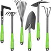 SET ATTREZZI DA GIARDINO 6 PEZZI ZAPPA DOPPIA ESTREMITÀ ARTIGLIO TRE PUNTE