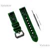 NICKSTON Verde & Nero Teschio Ossa Pelle Fascia Cinturino per Fossil Gen 5 Se 44mm -B22
