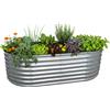 relaxdays Aiuola rialzata mezzaluna fiori erbe insalata piante metallo zincato lunga