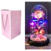 Rosa Eterna a Cloche Luci LED San Valentino Coperchio Vetro Regalo