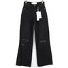JOHN RICHMOND Jeans Donna Icy W26 Gamba Larga Vita Alta Zip Strappati Neri