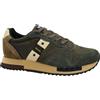 BLAUER QUEENS01 brown military scarpe uomo sneakers lacci camoscio tessuto