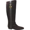 GUESS FLFS2NSUE11 dbrow marrone scarpe donna stivali camoscio zip fibbia oro