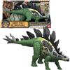 Mattel Jurassic World - Stegosauro Gigantic Thrashers, dinosauro di grandi dimen