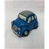 Piccolo salvadanaio macchina d'epoca vintage blu 11x7 cm arredo monete risparmio
