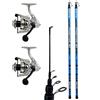 Does not apply Combo Da Pesca Bolognese Con Due Canne 5 Mt + 2 Mulinelli Con Frizione Micrometr