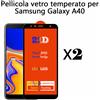 2x PELLICOLA IN VETRO TEMPERATO per Samsung Galaxy A40 antigraffio tasparente