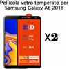 2x PELLICOLA IN VETRO TEMPERATO per Samsung Galaxy A6 2018 Nero antigraffio