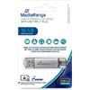 MediaRange MR935 USB Stick 16GB silver Combo Flash Drive USB 3.1 + Type C 16 GB