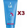 Schwarzkopf 3 PZ Schwarzkopf TAFT ULTRA 4 STYLING GEL ULTRA FISSANTE TUBO 150ML
