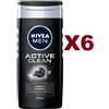 NIVEA 6 PZ NIVEA MEN ACTIVE CLEAN SHOWER GEL 250ML DOCCIA UOMO