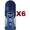 Nivea Men 6 PZ NIVEA MEN DEO ROLL ON COOL KICK 50ML DEODORANTE CORPO UOMO