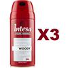 INTESA 3 PZ INTESA POUR HOMME DEODORANT PARFUME WOODY BODY SPRAY 150ML