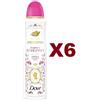Dove 6 DOVE DEODORANTE BRIDGERTON RASPBERRY RENDEZVOUS RASPBER ROSE TARTE SPRAY 150ML