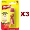 Carmex 3 PZ CARMEX MOISTURISING LIP BALM STRAWBERRY BALSAMO LABBRA 10GR SPF15 FRAGOLA