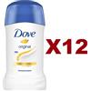 Dove 12 PZ DOVE DEO STICK ORIGINAL DEODORANTE CORPO 40ML