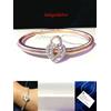 Swarovski BRACCIALE DONNA SWAROVSKI Originali Lucchetto Cristalli Ragazza Oro Rosa Sposa