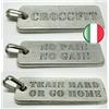 PENDENTE CIONDOLO PER COLLANA ARGENTO 3 PEZZI CROSSFIT NO PAIN NO GAIN PALESTRA
