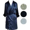Dolci Chicche Kimono corto donna seta 100% elegante tinta unita camicia da notte vestaglia
