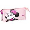 CERDÁ LIFE'S LITTLE MOMENTS Astuccio Scuola per Bambini di Minnie - Colore Rosa - 22,5x2x11,5 cm - Astuccio 3 Scomparti - in Poliestere - Chiusura a Cerniera - Stampa di Topolina - Prodotto Originale Elaborato in Spagna