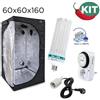 AIRONTEK Kit coltivazione indoor grow box 60 x 60 x 160 cm con lampada CFL 200 W timer