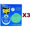Raid 3 PZ RAID SPIRALE ANTIZANZARE DA 10 SPIRALI ZAMPIRONI INSETICCIDA PER ESTERNI