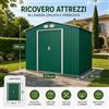 futurazeta CASETTA BOX RICOVERO PER ATTREZZI IN LAMIERA VERDE 213x131x195 cm