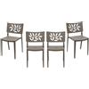 WS DESIGN Set 4 sedie Modello Sorrento colore Tortora