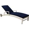 Michele Sogari LETTINO SIMIL RATTAN SOLE RELAX GIARDINO BIANCO BLU 205X68X77 CM MOD. MAYA