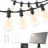 Catena Luminosa Esterno Solare 15 Metri, Catena Luci Esterno Solare Con 20+2 LED