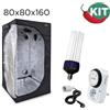airontek Kit grow box 80 x 80 x 160 coltivazione indoor piante e fiori luce CFL 300 W
