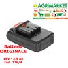 Stocker Batteria ORIGINALE Stocker Litio pompa elettrica 18V 2,5 Ah 226/4 (226 227 228)