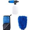 Kit Lavaggio Auto 3 Pezzi - Guanto + Panno in Microfibra + Spruzzatore Schiuma -