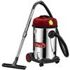 MasterBrico Bidone aspiratutto 30L 1200W solidi e liquidi Inox HEPA presa elettroutensili