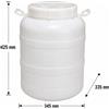 Contenitore Bocca Larga Bianco Per Alimenti Fusto Plastica Bidone 25 30 50 Litri