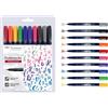 Tombow WS-BH-10P Fudenosuke Colour Brush Pens (Pack of 10) 10er Set im Etui
