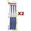 INOX SET DA 12 COLTELLI TAVOLA KAIMANO DINAMIK BLU NAVY ACCIAIO INOX PUNTA DENTATA