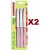 INOX SET DA 12 COLTELLI TAVOLA KAIMANO DINAMIK ROSA ACCIAIO INOX PUNTA DENTATA