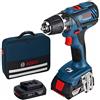 Bosch Professional TRAPANO AVVITATORE A BATTERIA + 2 BATTERIE 2Ah - BOSCH PROFESSIONAL - GSR 18V-21