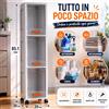 Armadio Slim Salvaspazio Ruote 360 Mobile Organizer Multiuso 3 Ripiani