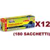 DOMOPAK 180 SACCHI SPAZZATURA DOMOPAK SPAZZY PRENDISAC DOPPIO STRATO 52x60CM +MANICI 30L
