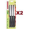 INOX SET DA 12 COLTELLI TAVOLA KAIMANO NERO ACCIAIO INOX PUNTA DENTATA
