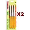 INOX SET DA 12 COLTELLI TAVOLA KAIMANO DINAMIK ZAFFERANO ACCIAIO INOX PUNTA DENTATA