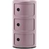 Kartell Componibili, Mobile Contenitore 3 Elementi, Malva